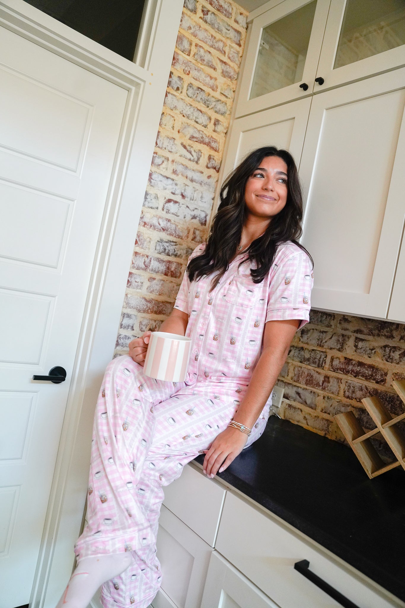 Pink Coffee - Short Sleeve + Pant Pajama Set