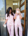 Pink Coffee - Short Sleeve + Pant Pajama Set
