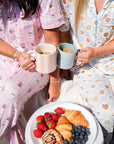 Blue Breakfast - Short Sleeve + Pant Pajama Set - My Pampered Life Seattle