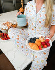 Blue Breakfast - Short Sleeve + Pant Pajama Set - My Pampered Life Seattle