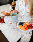 Blue Breakfast - Short Sleeve + Pant Pajama Set - My Pampered Life Seattle