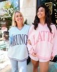 Latte - Pink Vintage V-Neck Sweatshirt