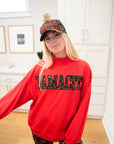 Mamacita - Red Vintage Mock-Neck Sweatshirt