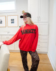 Mamacita - Red Vintage Mock-Neck Sweatshirt