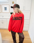 Mamacita - Red Vintage Mock-Neck Sweatshirt