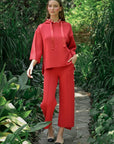 JOH |Farrah Stretch French Scuba Pearl Pant with Glitter