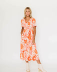 Tayla Dress in Tangerine