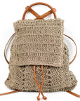 Woven Straw Backpack