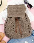 Woven Straw Backpack