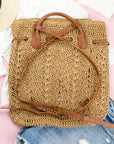 Woven Straw Backpack