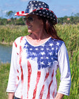 Women's Old Glory 3/4 Sleeve Top