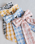 Daisy Picnic Gingham Bow Hair Clip