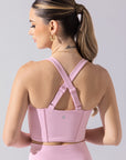 POPFLEX Full Size Daphne Corset Crop Top - Bubblegum