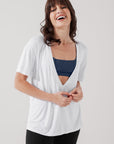 POPFLEX Full Size Daring Deep V Tee - White