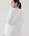 POPFLEX Full Size Daring Deep V Tee - White