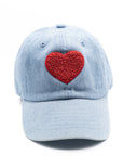 Denim Terry Heart Hat