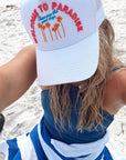 Welcome to Paradise - White Vintage Trucker Hat - My Pampered Life Seattle
