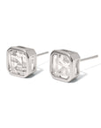 Bezel Diamond Stud Earrings - WATERPROOF