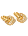 Drop Diamond Square Huggie Hoops - WATERPROOF