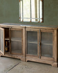 Aged Zinc Top Whiskey Cabinet