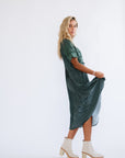 Milly Dress in Hunter Green