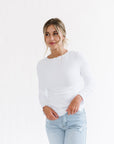 Karli Long Sleeve Top in White