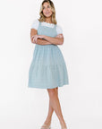 Shay Overall Dress in Light Blue