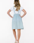 Shay Overall Dress in Light Blue