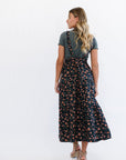 Shay Overall Dress in Floral Navy