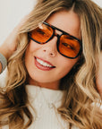 Ellen Retro Square Pilot Sunglasses