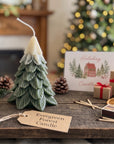 Evergreen Forest Christmas Snowcapped Tree Candle