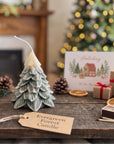 Evergreen Forest Christmas Snowcapped Tree Candle