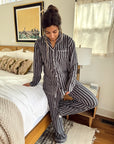 Black Stripe Bamboo Pajama Set - My Pampered Life Seattle