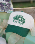All I want for Christmas is a Cowboy - Green Vintage Trucker Hat