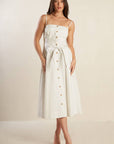 Flying Tomato A Day In The Meadow White Woven Midi Dress