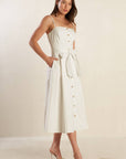 Flying Tomato A Day In The Meadow White Woven Midi Dress