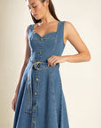 Flying Tomato Prettiest Behavior Denim Midi Dress