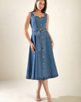 Flying Tomato Prettiest Behavior Denim Midi Dress