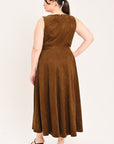 Flying Tomato | Tobacco Faux Suede Midi Dress