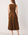 Flying Tomato | Tobacco Faux Suede Midi Dress