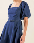 Flying Tomato All Spruced Up Denim Midi Dress