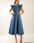 Flying Tomato My Debut Denim Midi Dress