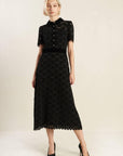 Flying Tomato Bold Symphony Black Lace Midi Dress