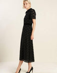 Flying Tomato Bold Symphony Black Lace Midi Dress