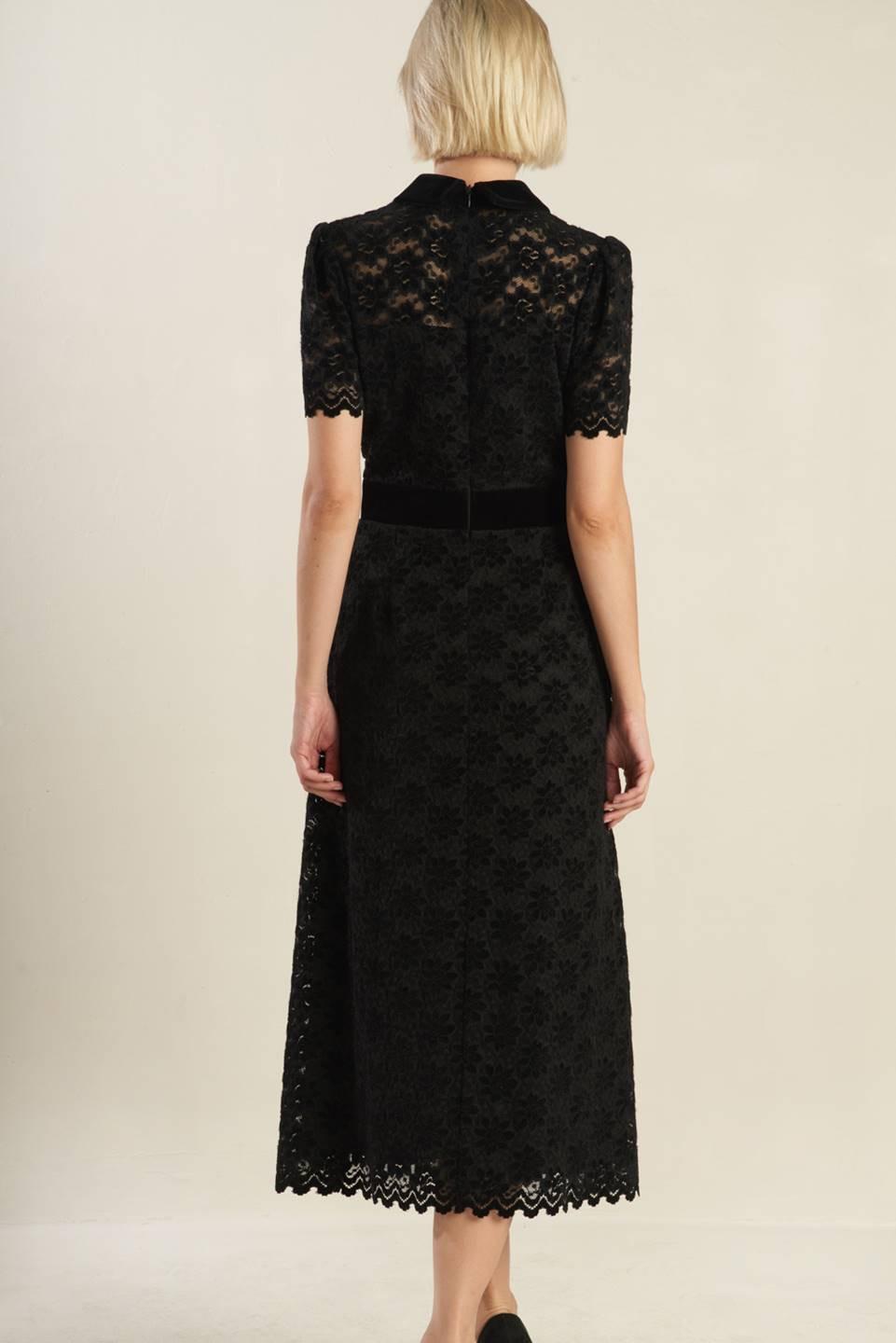 Flying Tomato Bold Symphony Black Lace Midi Dress
