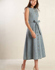 Flying Tomato Nautical & Nice Denim Midi Dress