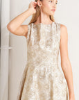 Flying Tomato Gilded Rose Woven Midi Dress