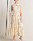 Purely Romantic Woven Lace Midi Dress