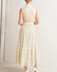 Purely Romantic Woven Lace Midi Dress