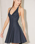 Dark Wave Denim Mini Dress